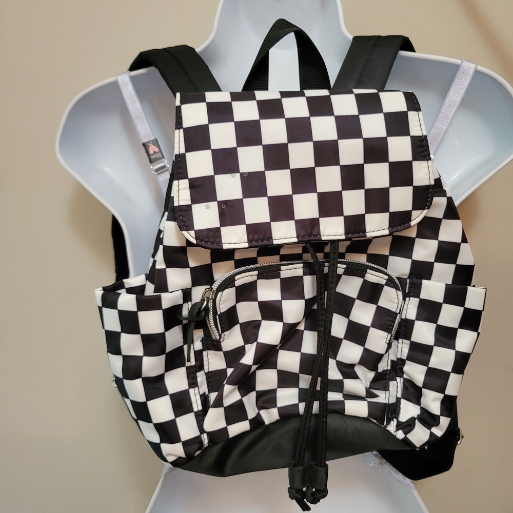Claire's Black and White Checkered Backpack - Picture 5 of 5